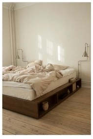 Brązowe łóżko dwuosobowe z drewna sosnowego ze stelażem 160x200 cm Ziggy – Karup Design