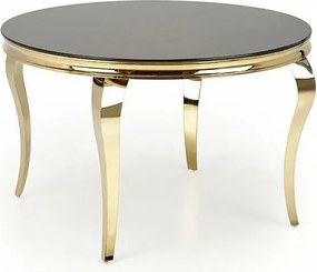 Stół okrągły REGINALD 2 120x120 czarny/złoty