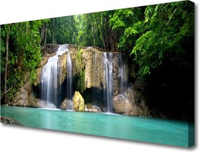 Obraz na płótnie Wodospad w Cieniu Drzew