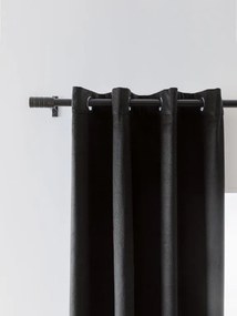 Zasłona zaciemniająca VELVET czarna 140x250 cm (2 szt.), metalowe kółka
