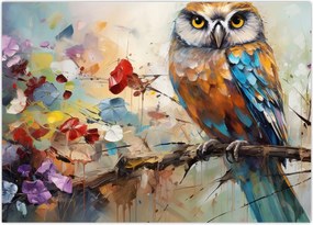 Obraz na szkle - Malowana sowa (70x50 cm)