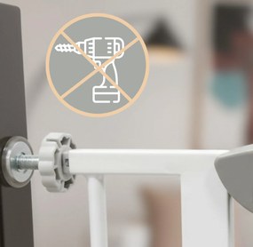 Bramka barierka zabezpieczająca na schody i drzwi biała