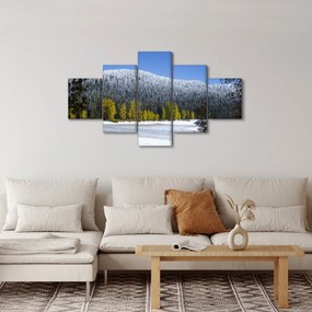 Obraz - ośnieżone góry zimą (125x70 cm)