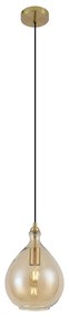 Nowoczesna lampa wisząca złota z bursztynowym szkłem - Traditional Nowoczesny Oswietlenie wewnetrzne