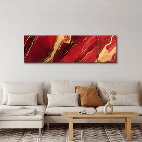 Obraz - Czerwono-złoty marmur (170x50 cm)