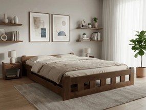 Łóżko Naomi podwyższone 140 x 200 cm, dąb Stelaż: Ze stelażem listwowym rolowanym elastycznym, Materac: Materac Sommera