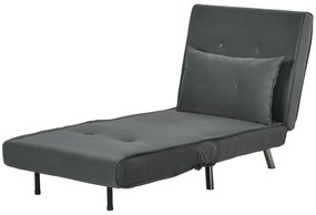 HOMCOM Fotel z funkcją spania, Składany fotel sypialny, Pikowanie, Wygląd lnu, 77 cm x 88 cm x 83 cm, Ciemnoszary