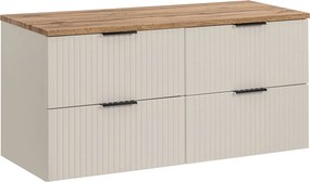 Szafka łazienkowa na umywalki nablatowe Adel 120 cm, kaszmir/dąb wotan
