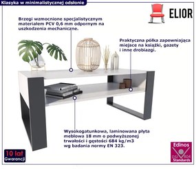 Nowoczesna prostokątna ława Bracio 3X - biały + czarny