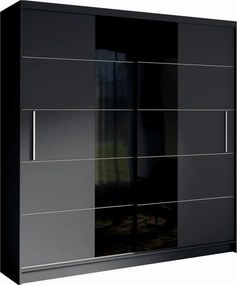 Szafa Przesuwna BRAGOR 200 cm Szafa Dwudrzwiowa, Szary