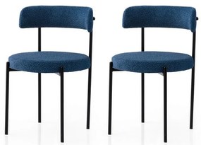 Zestaw krzeseł do jadalni Gini Dark Blue andBlack, 2 szt.