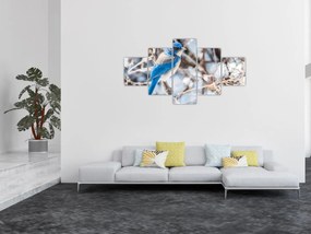 Obraz - Zimowy ptaszek (125x70 cm)