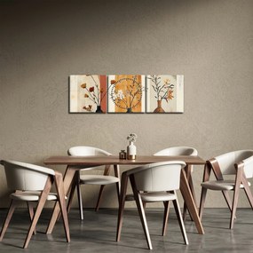 Obraz - Wazony w łukach (z zegarem) (90x30 cm)