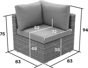 Zestaw rattanowy MALIBU dla 4 osób (cappuccino)