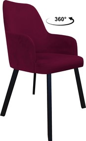 Krzesło WESTA tkanina Welur noga metalowa elegancki styl loftowy : Kolor nogi - Czarna profil, Kolor tkaniny - VELVET - MG02, Typ siedziska - Siedzisko obrotowe 360°