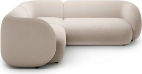 Beżowy aksamitny narożnik (lewostronny/w kształcie litery L) Kate – Micadoni