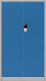 Szafa biurowa metalowa z zamkiem na szyfr szaro-niebieska, 900x1850x400 mm: DANIEL