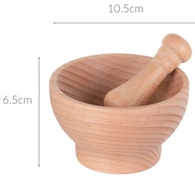 Moździerz z drewna bukowego, Ø 10,5 cm