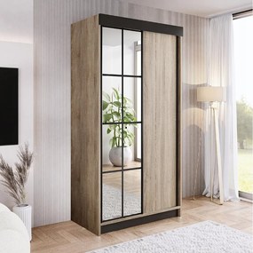 Szafa przesuwna z lustrem BARI 1 100 dąb sonoma