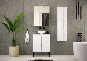 Szafka pod umywalkę nablatową Aspen 09, biały mat/czarny, 60 cm - zestaw 1