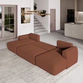Masseno Narożnik SENTUM z funkcją spania i pojemnikiem na pościel Narozniki U, Rozkładana sofa - Ceglasty, NOW OR NEVER 54