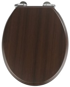 Ciemnobrązowa deska sedesowa z łatwym domknięciem Wenko Wenge, 43x37 cm