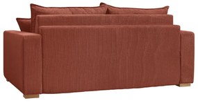 Ceglasta sztruksowa rozkładana sofa 225 cm Augustin – Bobochic Paris