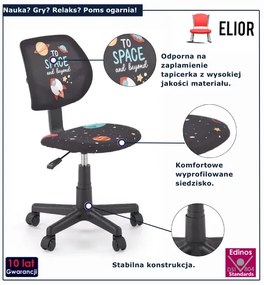 Młodzieżowy czarny fotel obrotowy R3-L12