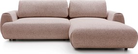 Melanżowa kanapa narożna z funkcją spania oberżyna R1-K71