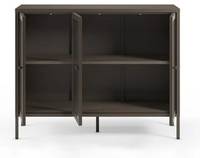 Szara metalowa witryna 121x90x40 cm Layna – Marckeric