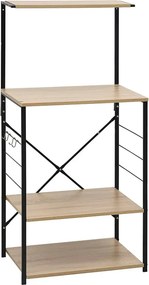 Stojący regał w stylu loft czarny + dąb Z7-C68