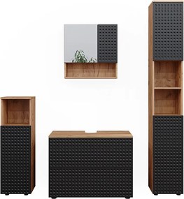 Zestaw mebli łazienkowych kropkowany antracyt 80x41x58 irma