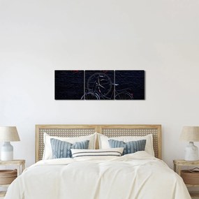 Obraz roweru w Amsterdamie (z zegarem) (90x30 cm)