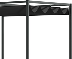 Outsunny Pergola dla ogrodu 281x193 cm, czarne i szare pergola metalowa z przesuwanym dachem | Aosom PL