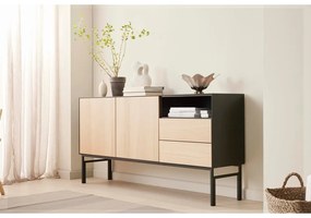 Czarna niska komoda w dekorze dębu 180x89 cm Edge by Hammel – Hammel Furniture