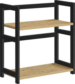 Półka na stół NORDEKO 41x41 cm, czarna / dąb artisan