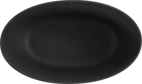 Mexen Parma wanna wolnostojąca z konglomeratu 160 x 95 cm, czarna mat - 57231609570