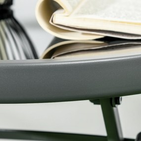 Outsunny Zestaw bistro 3-częściowy z metalu odpornego na warunki atmosferyczne z krzesłami ogrodowymi i składanym stolikiem ze szkłem brązowy