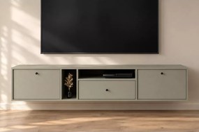 Wisząca szafka RTV Daily 2F 1S – nowoczesna szafka pod telewizor z 2 frontami, 1 szufladą i 2 półkami otwartymi