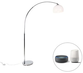 Luk Inteligentna lampa łukowa chromowa z białym kloszem włącznie z Wifi A60 - Arc Basic Nowoczesny Oswietlenie wewnetrzne