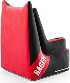 Dmuchany fotel do grania na konsoli Diablo Bager, kolor czarno-czerwony