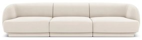 Beżowa aksamitna sofa 259 cm Miley − Micadoni Home