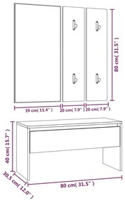 Minimalistyczny komplet mebli do przedpokoju beton - Hazi