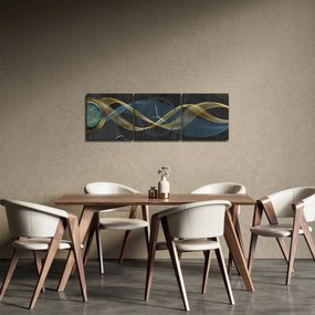 Obraz - Abstrakcja (z zegarem) (90x30 cm)