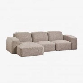 Bastian 3-częściowa Modułowa Leżanka Lewa Tkanina Mokka Brąz Bouclé - Sklum