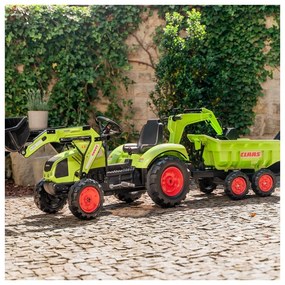 Falk traktor claas avec zielony na pedały z przyczepką od 3 lat