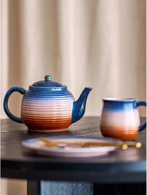 Niebieski/pomarańczowy dzbanek do herbaty ceramiczny z sitkiem 890 ml Tatum – Bloomingville