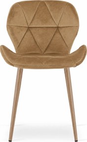 Krzesło jadalniane MANGO VELVET, jasnobrązowe