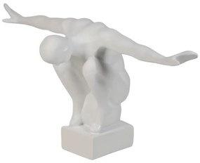 Dekoracja stołowa 19,5x16x38,5 cm żywica/biała