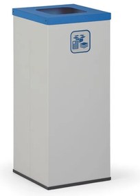 Wewnętrzny kosz do segregacji śmieci, 70 l, uchwyt na worek, szary/niebieski